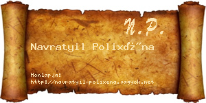 Navratyil Polixéna névjegykártya